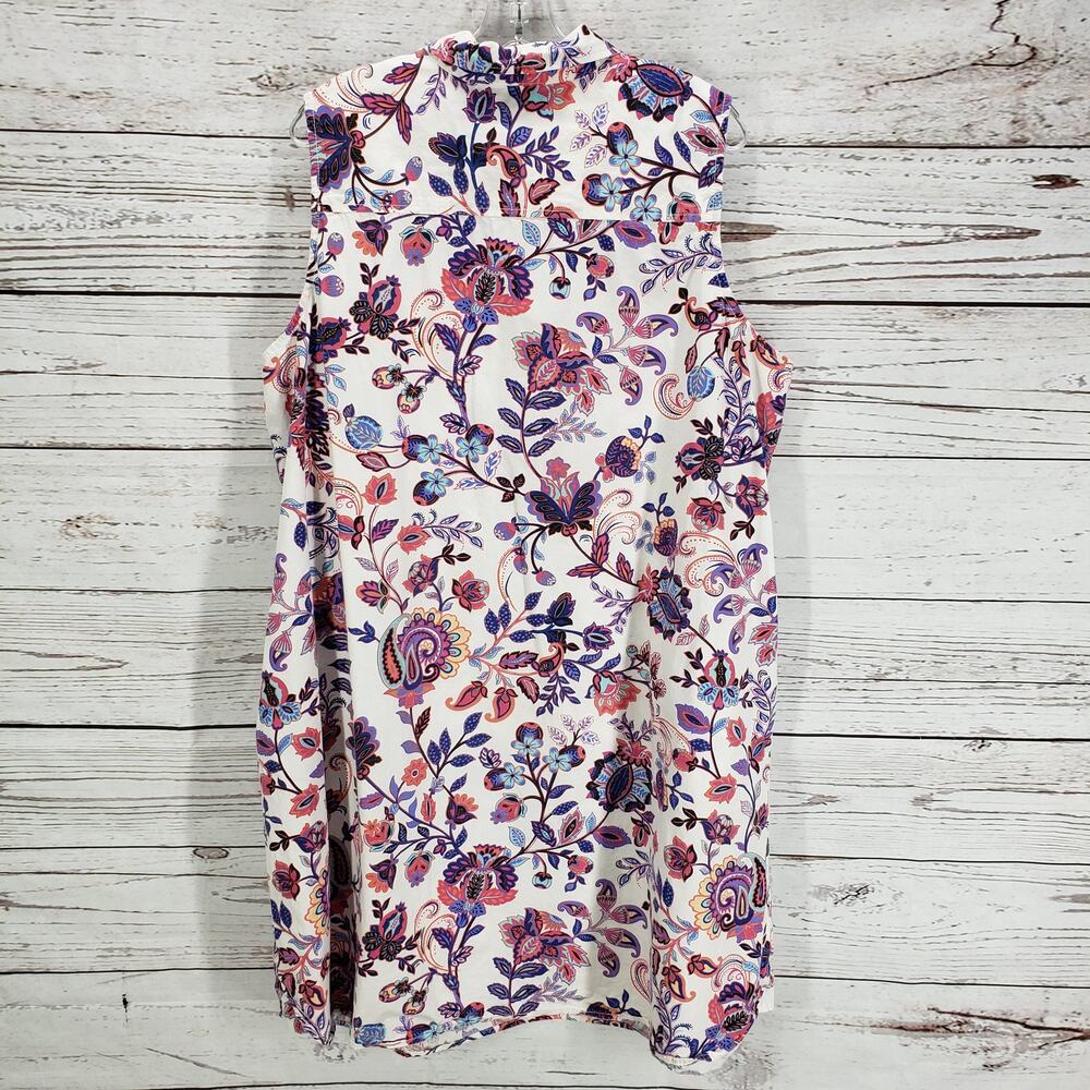 I.B. Diffusion Floral Paisley Cotton Sleeveless Side Pockets Dress Size 2X - Picture 12 of 15